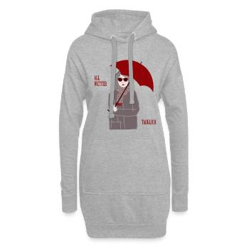 Für jedes Wetter gewappnet, Herbst, Schirm, Sonnen - Hoodie-Kleid - Grau meliert - Vorne