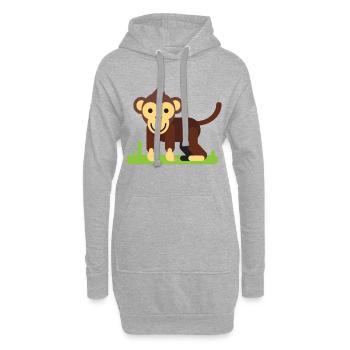 Affe Comic Still - Hoodie-Kleid - Grau meliert - Vorne