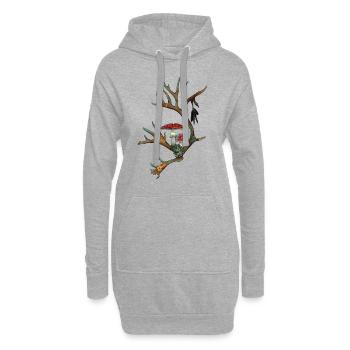 Âme chamanique - Sweat-shirt à capuche long Femme - gris chiné - Devant