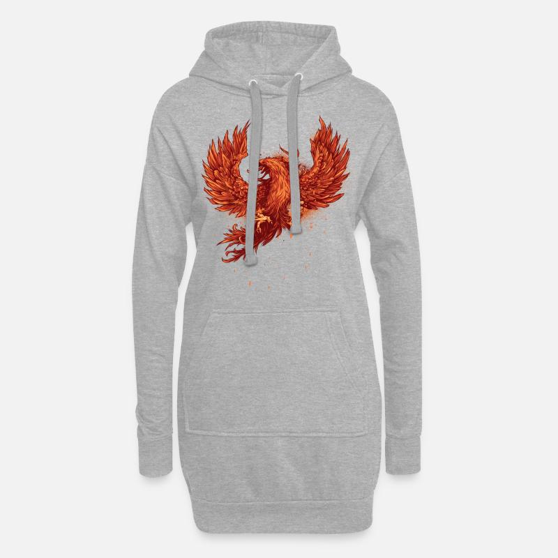 Phoenix Phönix - Hoodie-Kleid - Grau meliert