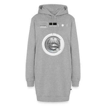 Les gens comme machine à laver cadeau drôle - Sweat-shirt à capuche long Femme - gris chiné - Devant
