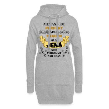 Jena Deutschland Stadt Heimat Liebe Frauen Spruch - Hoodie-Kleid - Grau meliert - Vorne