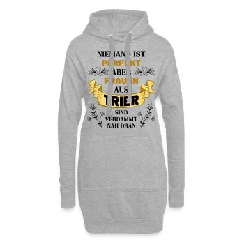 Trier Deutschland Stadt Heimat Liebe Frauen Spruch - Hoodie-Kleid - Grau meliert - Vorne