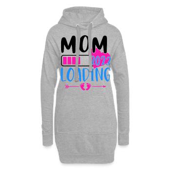 Mama loading 2023, werdende Mutter 2023 - Hoodie-Kleid - Grau meliert - Vorne