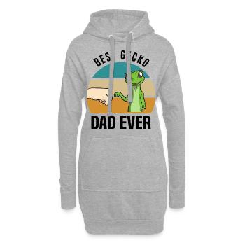 Amoureux des gecko - Sweat-shirt à capuche long Femme - gris chiné - Devant