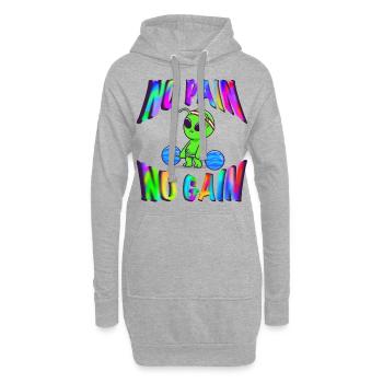 Ohne Fleiß kein Preis - Hoodie-Kleid - Grau meliert - Vorne