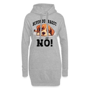 Bevor Du Fragst Nö Nein Hund Lustig Spruch Humor - Hoodie-Kleid - Grau meliert - Vorne