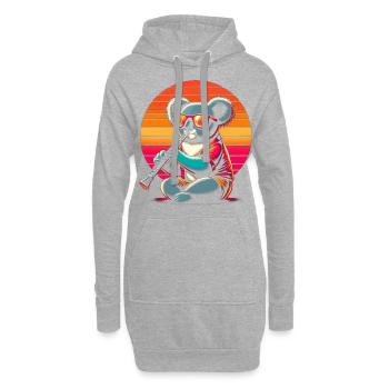 Clarinette Koala - Sweat-shirt à capuche long Femme - gris chiné - Devant