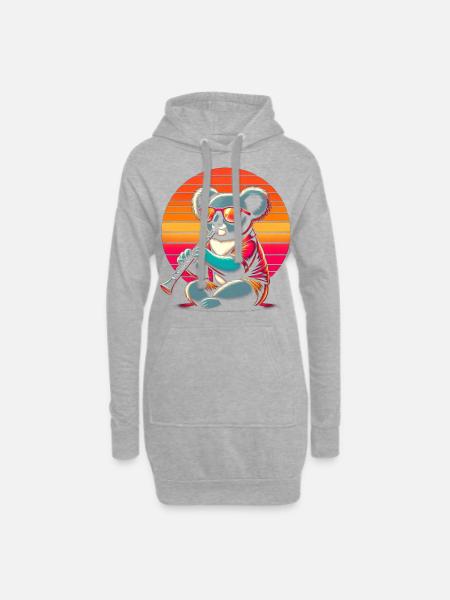 Koala Clarinet - Hoodie Dress - heather grey