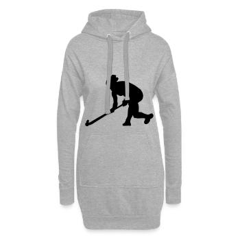 le hockey sur le terrain - Sweat-shirt à capuche long Femme - gris chiné - Devant
