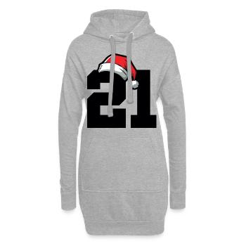 21 Numéro Noël - Sweat-shirt à capuche long Femme - gris chiné - Devant