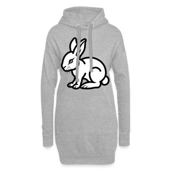 Hase Ostern - Hoodie-Kleid - Grau meliert - Vorne