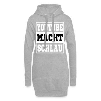 Youtube macht schlau - Hoodie-Kleid - Grau meliert - Vorne