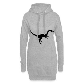 Coelophysis dinosaure silhouette - Sweat-shirt à capuche long Femme - gris chiné - Devant