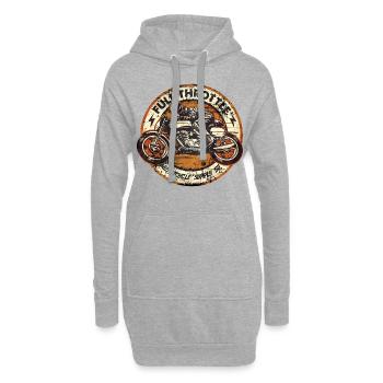 SSD Full Throttle retro racer - RAHMENLOS Biker - Hoodie-Kleid - Grau meliert - Vorne