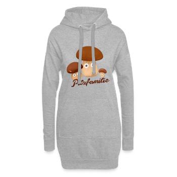 pilzfamilie,pilze,steinpilze,pilze - Hoodie-Kleid - Grau meliert - Vorne