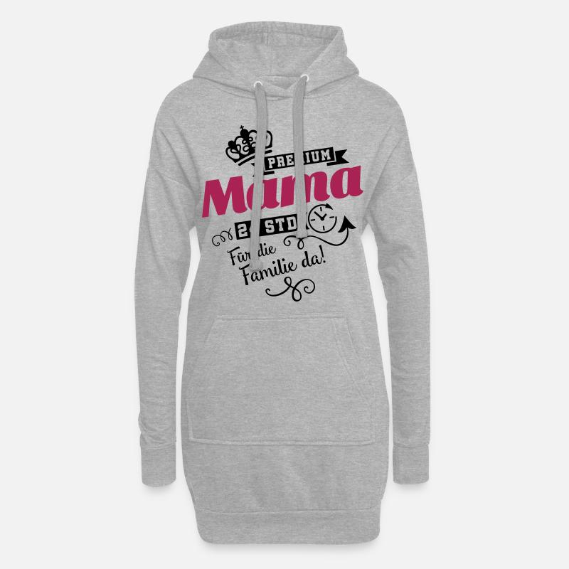 Premium Mama Muttertag - Hoodie-Kleid - Grau meliert