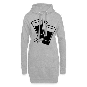 symbole de coups de vodka tequilla - Sweat-shirt à capuche long Femme - gris chiné - Devant