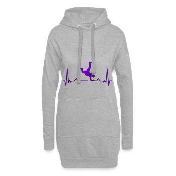 Breakdance Herzschlag - Hoodie-Kleid - Grau meliert - Vorne