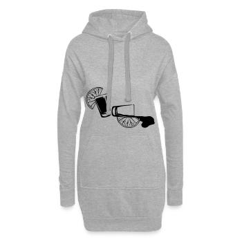 Tequila glas alkohol - Hoodie-Kleid - Grau meliert - Vorne