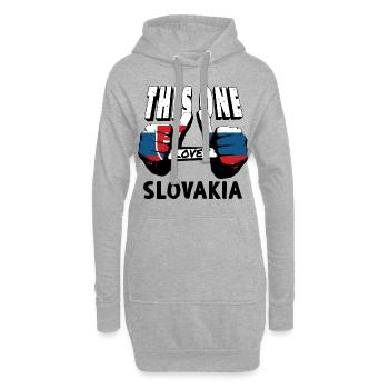 Slovaquie drapeau slovaque vintage drapeau slovaque - Sweat-shirt à capuche long Femme - gris chiné - Devant