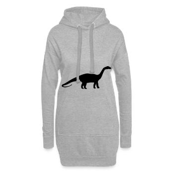 Diplodocus de dinosaure silhouette - Sweat-shirt à capuche long Femme - gris chiné - Devant