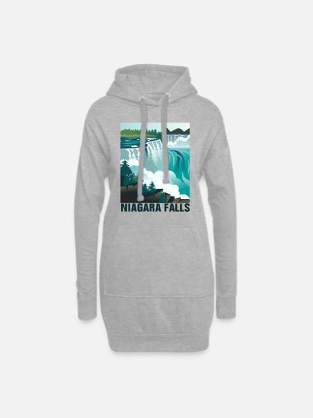 Niagarafälle - Hoodie-Kleid - Grau meliert
