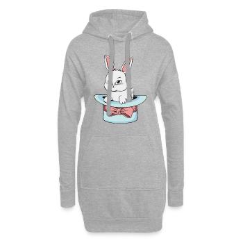 Zauberhase - Hoodie-Kleid - Grau meliert - Vorne