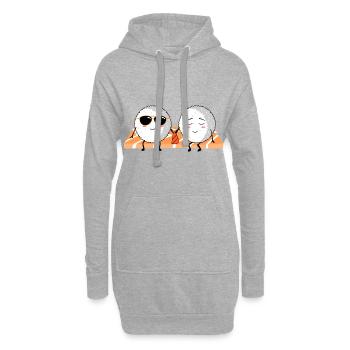 Cooles Sushi - Hoodie-Kleid - Grau meliert - Vorne