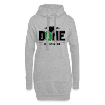 Abschlussklasse 2024 Abschlussfeier Schule - Hoodie-Kleid - Grau meliert - Vorne