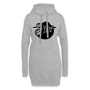 Animal paresseux joyeux - Sweat-shirt à capuche long Femme - gris chiné - Devant