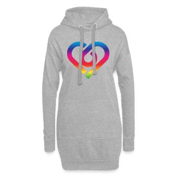 Cœur arc-en-ciel Homosexualité Amour LGBT - Sweat-shirt à capuche long Femme - gris chiné - Devant
