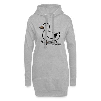 Drôle de canard sur un skateboard pour les skateurs - Sweat-shirt à capuche long Femme - gris chiné - Devant