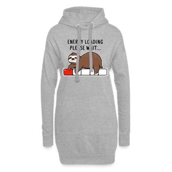 Faultier Energy Loading Please Wait - Hoodie-Kleid - Grau meliert - Vorne