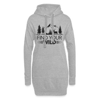 Outdoor Find Your Wild Abenteuerlust - Hoodie-Kleid - Grau meliert - Vorne