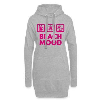 Beach Mood Sommer Sonne Meer Bier - Hoodie-Kleid - Grau meliert - Vorne
