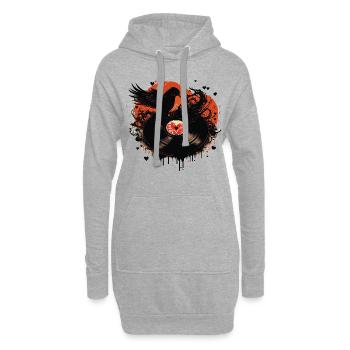 Disques vinyles Amour - Sweat-shirt à capuche long Femme - gris chiné - Devant