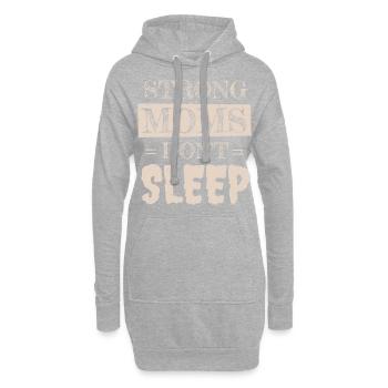 Meilleure maman Strong Mom don't sleep Mama - Sweat-shirt à capuche long Femme - gris chiné - Devant
