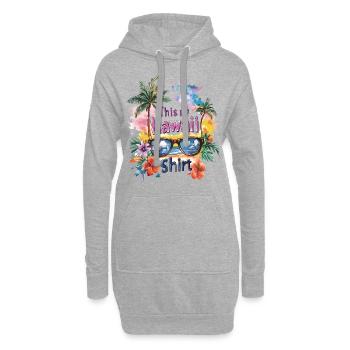 Hawaii Sonnenbrille Aloha Blumen Palmen Strand - Hoodie-Kleid - Grau meliert - Vorne