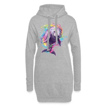 Dugong Vache à queue fourchue Lamantin Cochon d’Inde Sirenia - Sweat-shirt à capuche long Femme - gris chiné - Devant