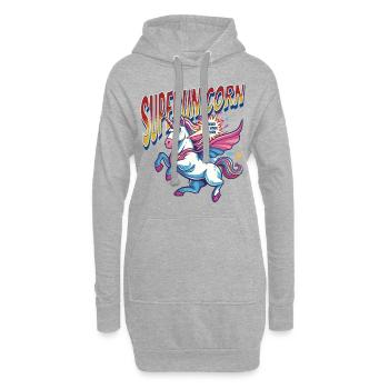 Einhorn Superheld Superkräfte Übernatürlich Comic - Hoodie-Kleid - Grau meliert - Vorne