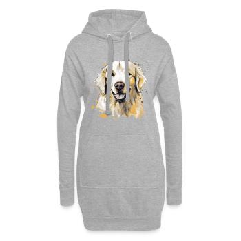 Golden Retriever - Hoodie-Kleid - Grau meliert - Vorne