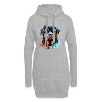 Rottweiler - Hoodie-Kleid - Grau meliert - Vorne