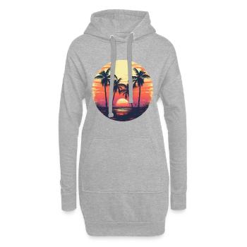 Palmen Sonne Sommer Vintage - Hoodie-Kleid - Grau meliert - Vorne