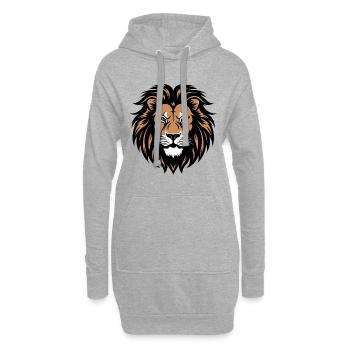 Löwe - Hoodie-Kleid - Grau meliert - Vorne