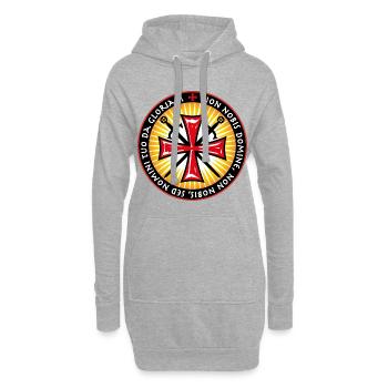 22 Ritter Kreuz Schwerter Non Nobis Domine - Hoodie-Kleid - Grau meliert - Vorne