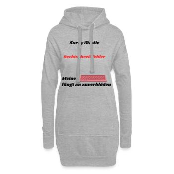 Sorry für die Rechtschreibfehler, meine Tastatur - Hoodie-Kleid - Grau meliert - Vorne
