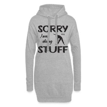 Sorry, I was doing Yoga stuff - Vintage - Hoodie-Kleid - Grau meliert - Vorne