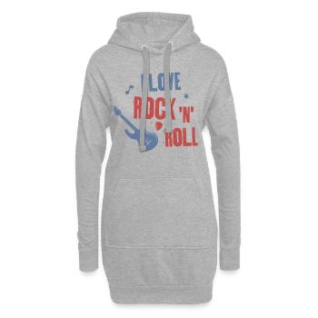 Ich liebe Rock'n'Roll - Hoodie-Kleid - Grau meliert - Vorne