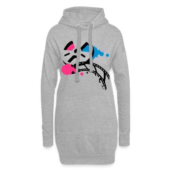 Alte Filmrolle mit Film im Graffiti Stil - Hoodie-Kleid - Grau meliert - Vorne